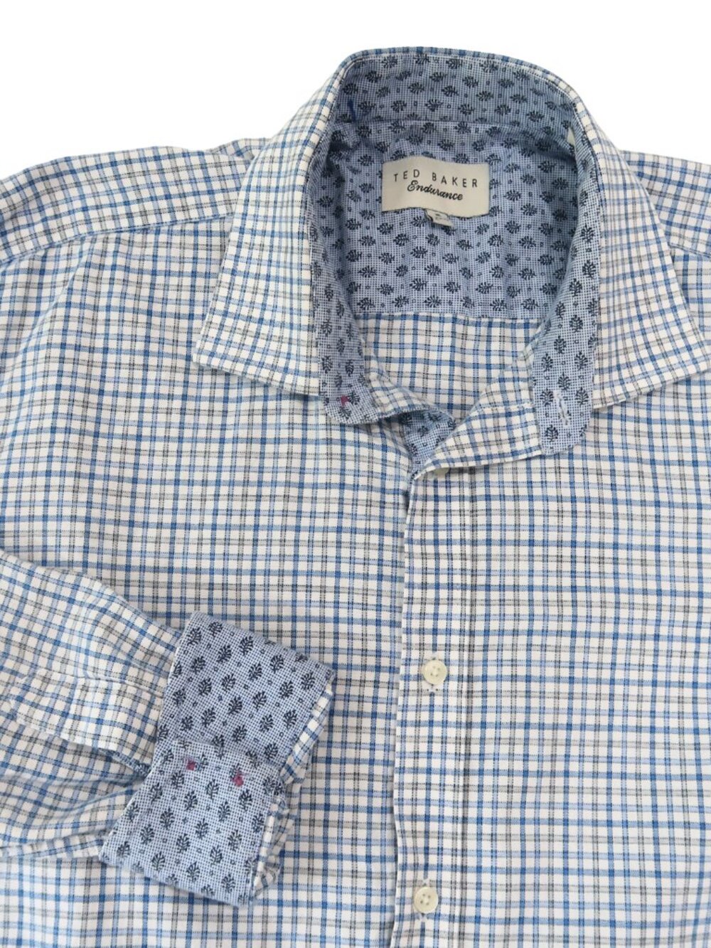 Ted Baker Men's Endurance Button Down 16 32/33 Blue Plaid Dress Shirt Business